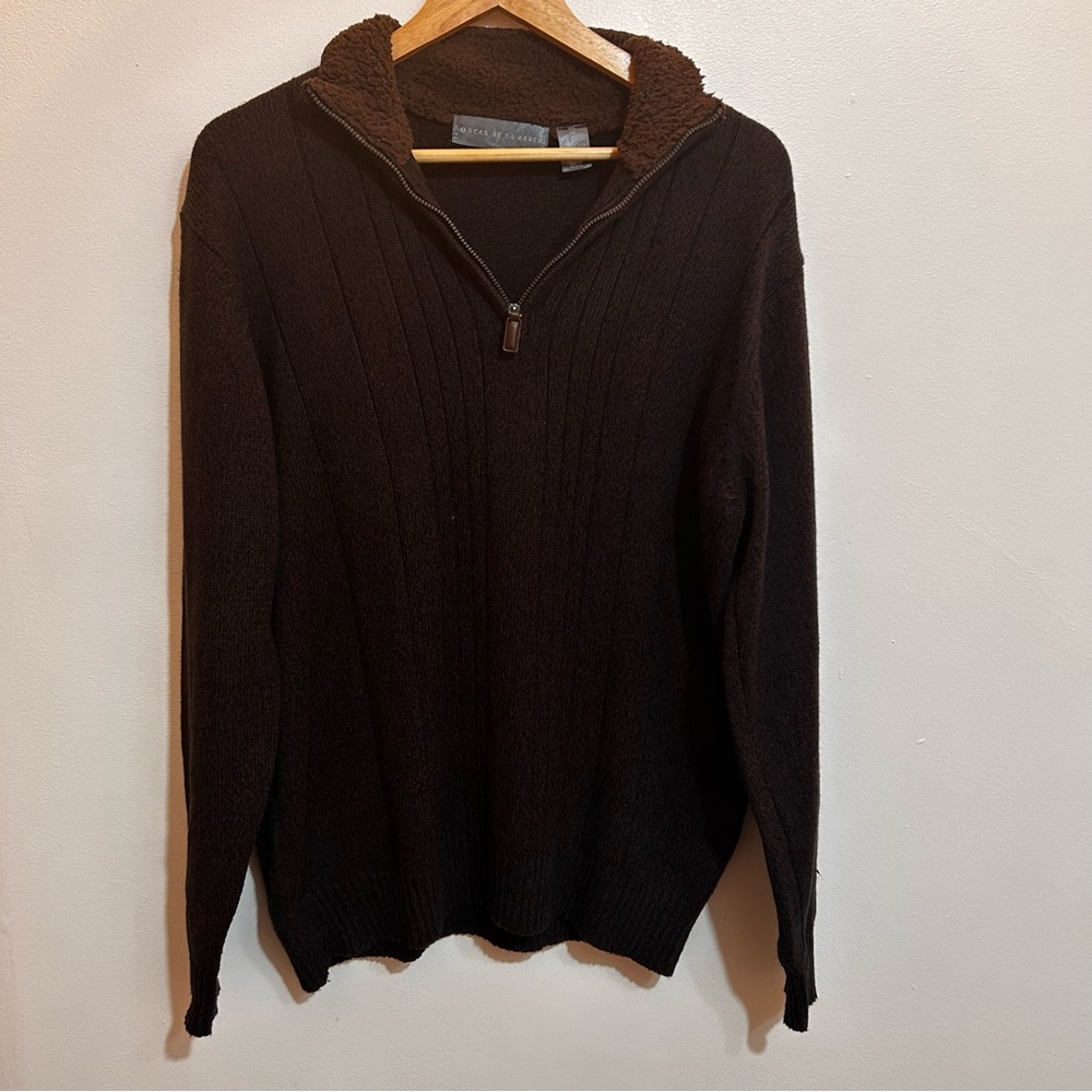 Men's Brown Half-Zip Sweater Size XXL